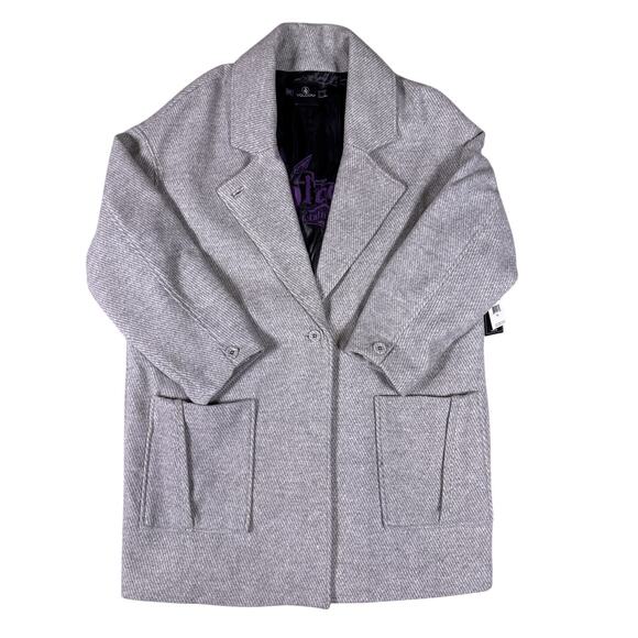 Volcom Volcoon Peacoat Womens Extra Large XL Gray Wool Blend Button Down - Picture 3 of 10